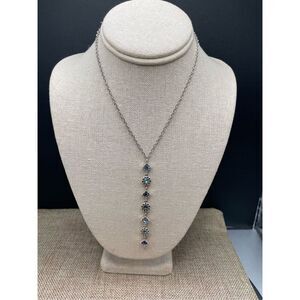 Brighton Necklace Halo Aurora Y Silver and  Tanzanite